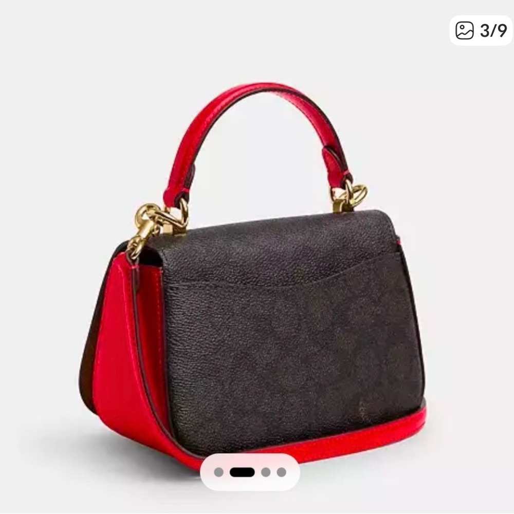 Coach Small Signature Bold Red Lyra Crossbody-CX809 - Picture 6 of 13